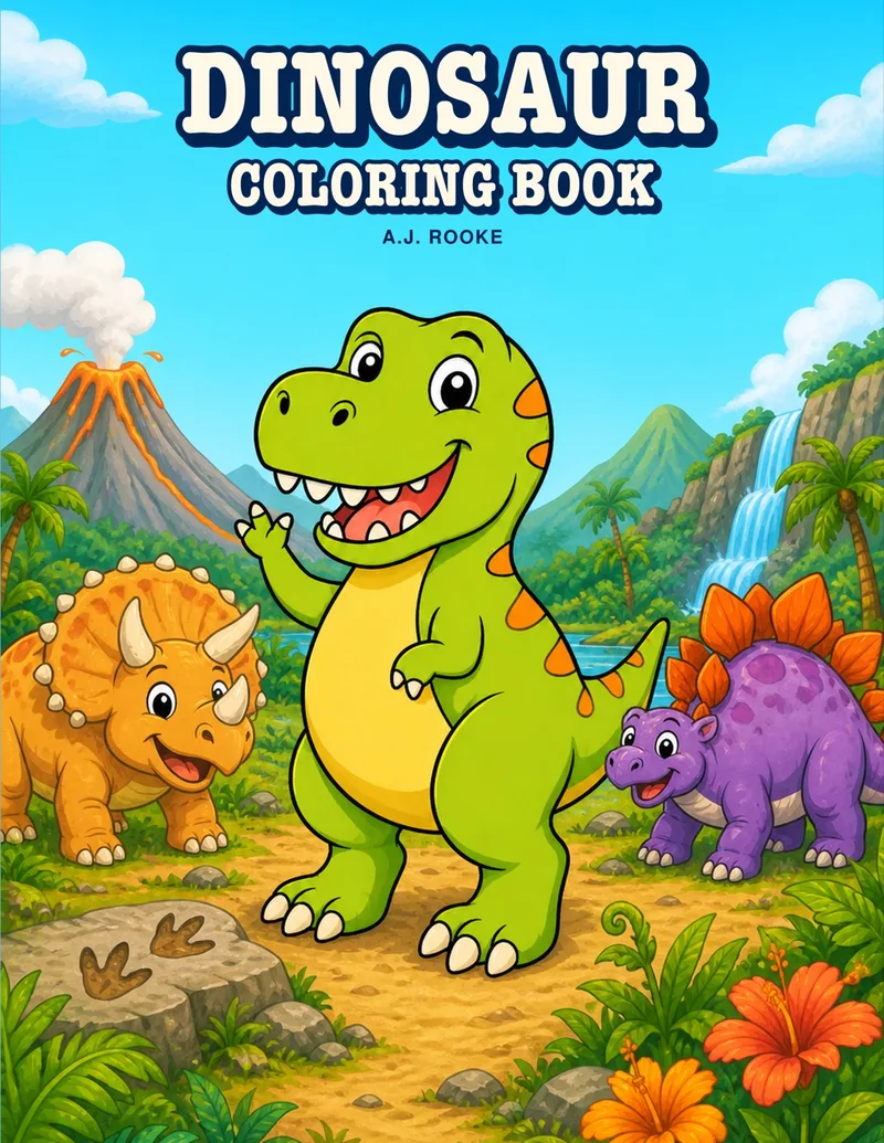Dinosaur Coloring Book front cover