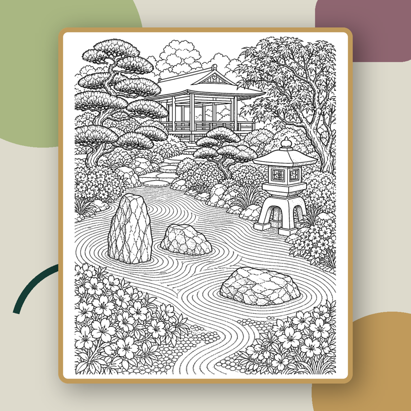 Garden coloring-page sample